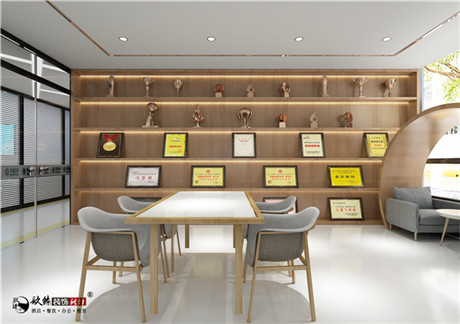 平罗秦蕊营业厅办公室装修设计|洁净大方的高级质感空间