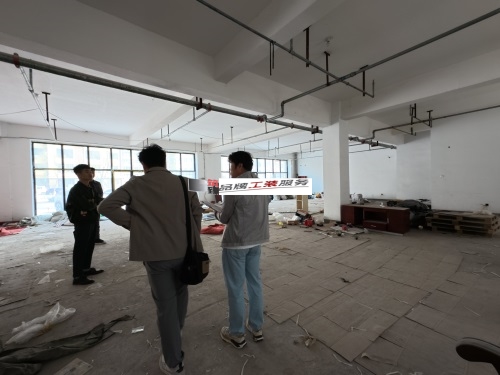 平罗设计装修公司|平罗枫乐餐厅设计装修项目现场勘察